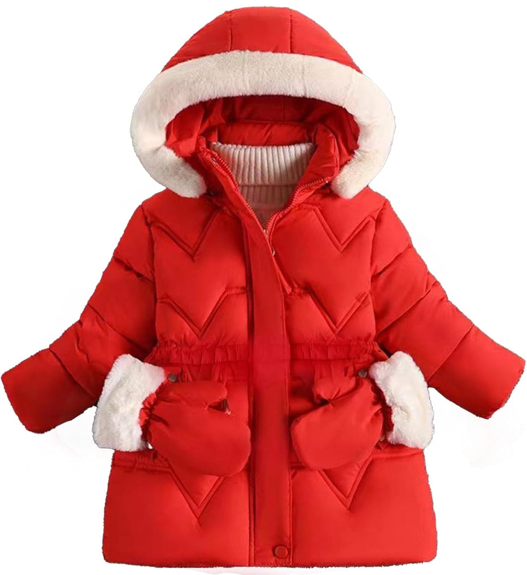 Toddler Girls Winter Coat Jacket Outwear Clothes Warm Overcoat Snowsuit Puffer Parka Fur Lined Hood Kids
