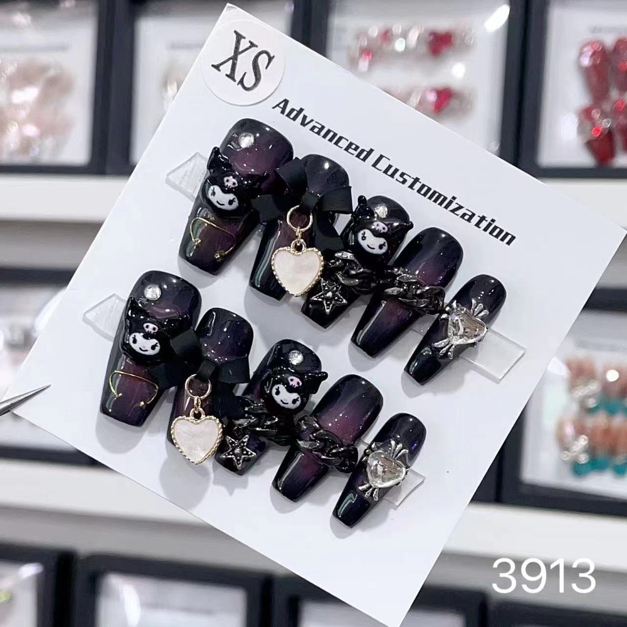 1025- Handmade press on nails fake nails removable