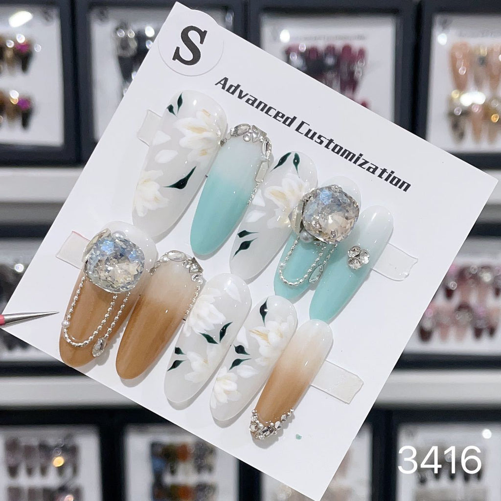 1025- Handmade press on nails fake nails removable