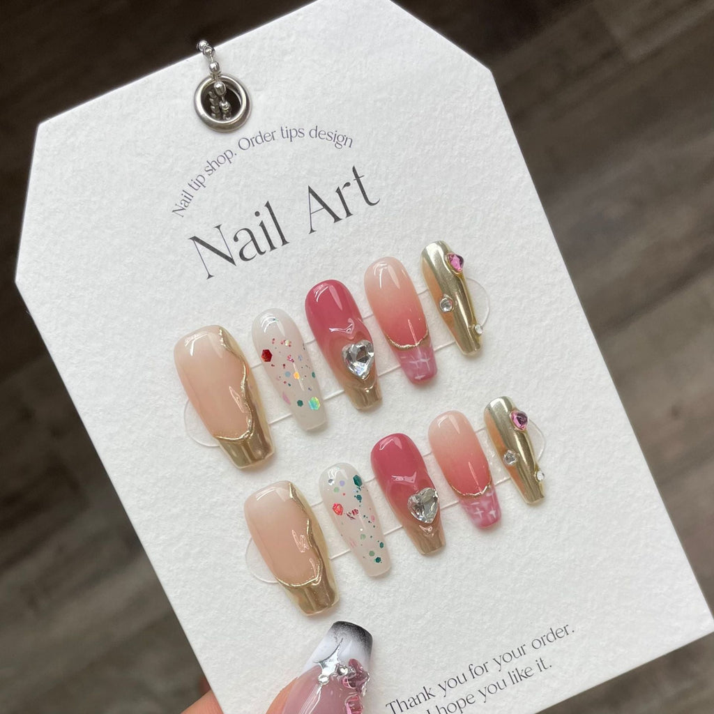 1022- Handmade press on nails fake nails removable