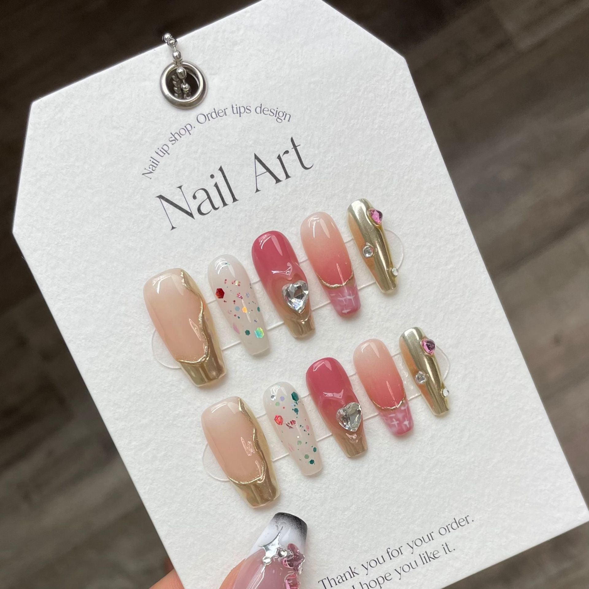 1022- Handmade press on nails fake nails removable