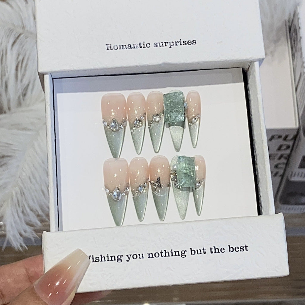 1033- Handmade press on nails fake nails removable