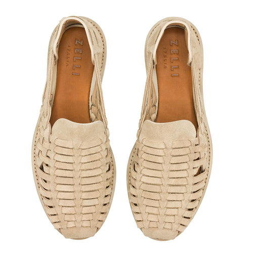 06-115-SND SANDALI Woven Leather Slip-On Sandal, Sand
