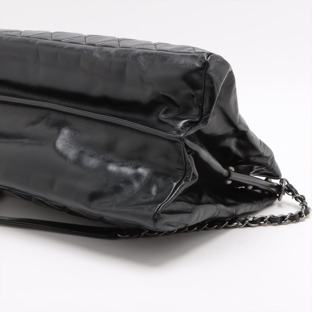 Chanel Boy Chanel Leather 2 Way Tote Bag Black Gunmetal Fittings 15 Series #3755