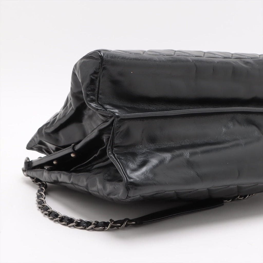 Chanel Boy Chanel Leather 2 Way Tote Bag Black Gunmetal Fittings 15 Series #3755