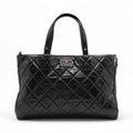 Chanel Boy Chanel Leather 2 Way Tote Bag Black Gunmetal Fittings 15 Series #3755