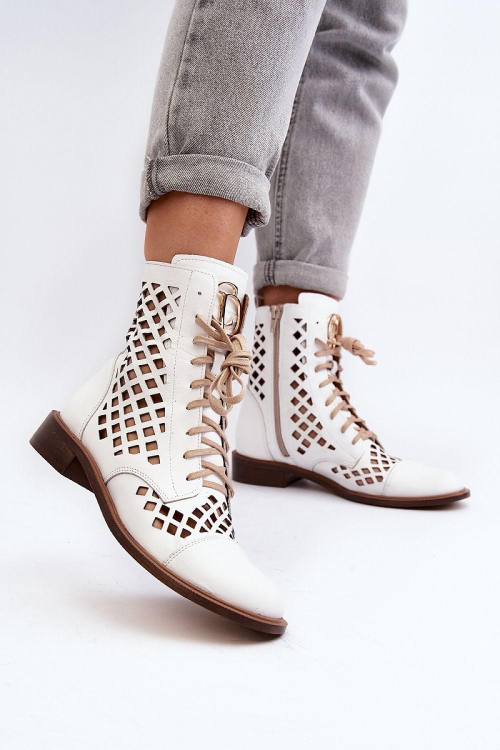 Solvitta Perforated Leather Boots