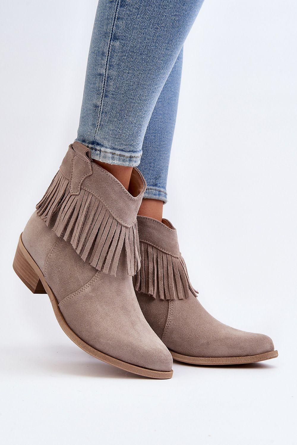 Tassava Suede Boots with Tassel Accent