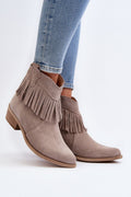 Tassava Suede Boots with Tassel Accent