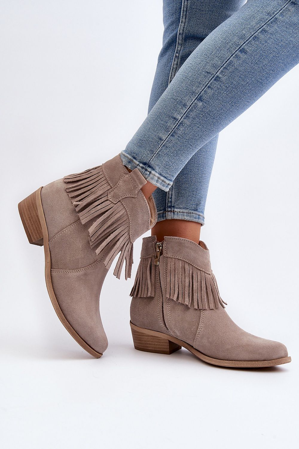 Tassava Suede Boots with Tassel Accent