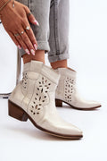 Riverta Leather Western Ankle Boots