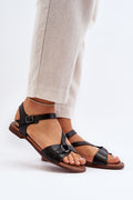 Sylvara Classic Leather Flat Sandals