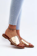 Talvera Flat Slides with Gold Detail