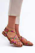 Velissa Flat Leather Strap Sandals