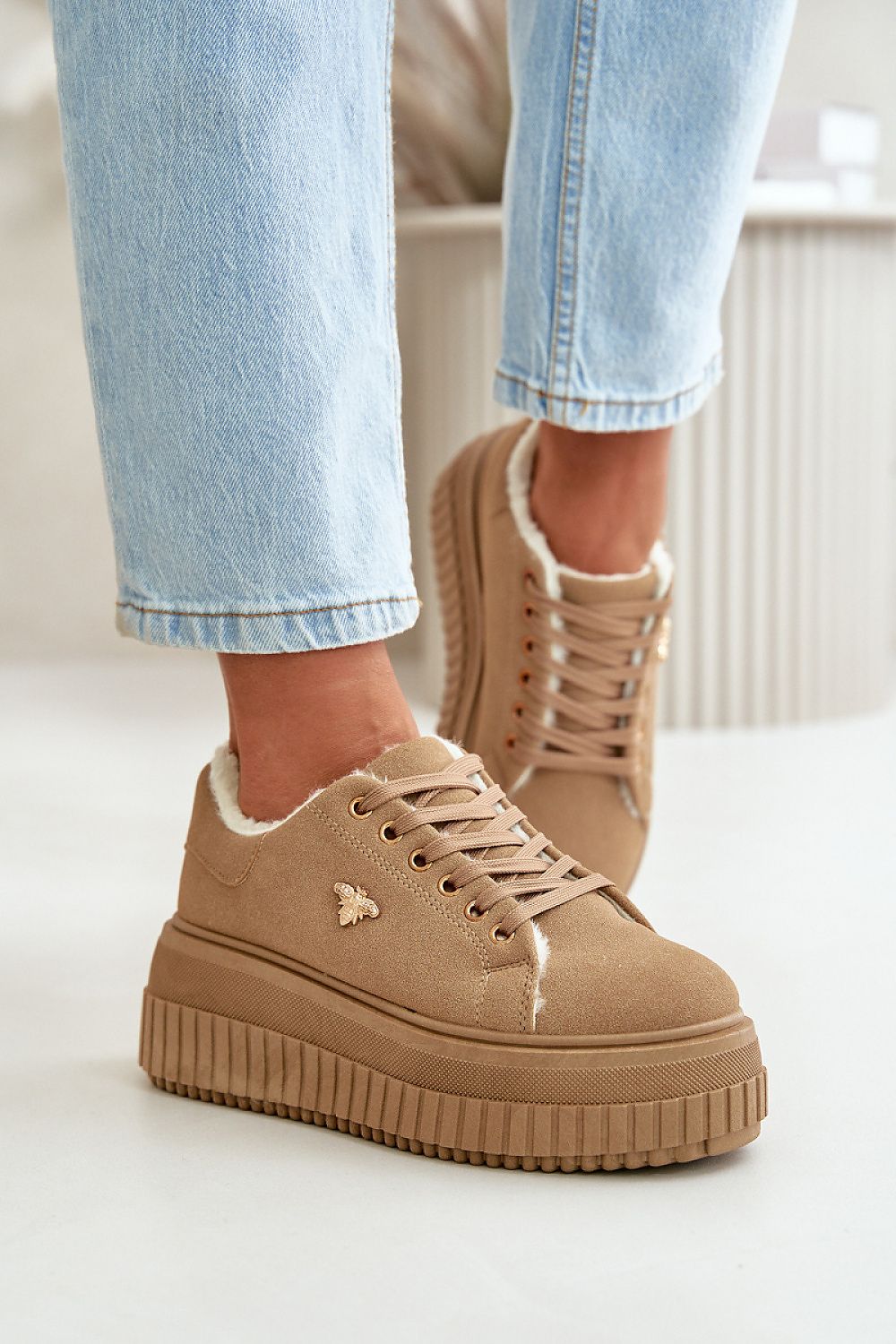 Verona Platform Sneakers with Gold Accent