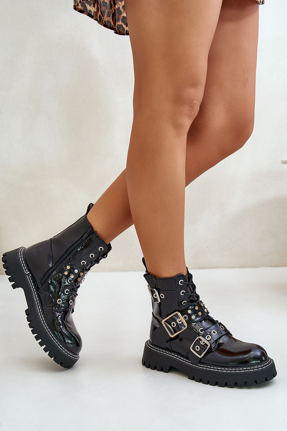 Tirelle Buckled Platform Ankle Boots