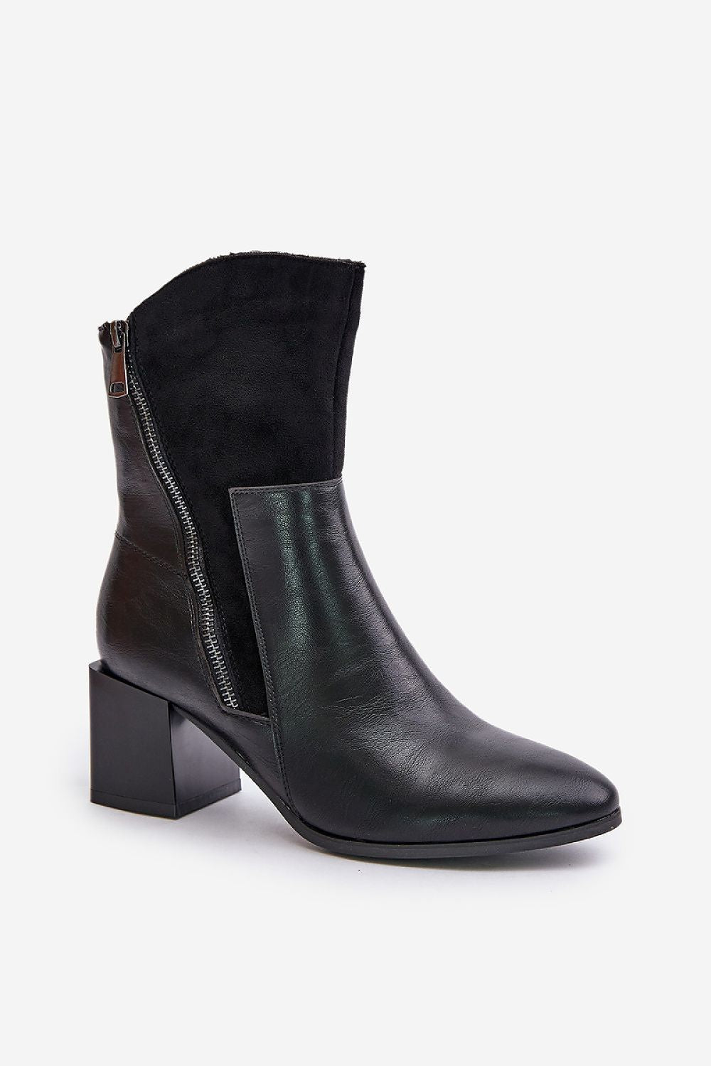 Verida Zip-Heel Winter Boots in Eco Leather