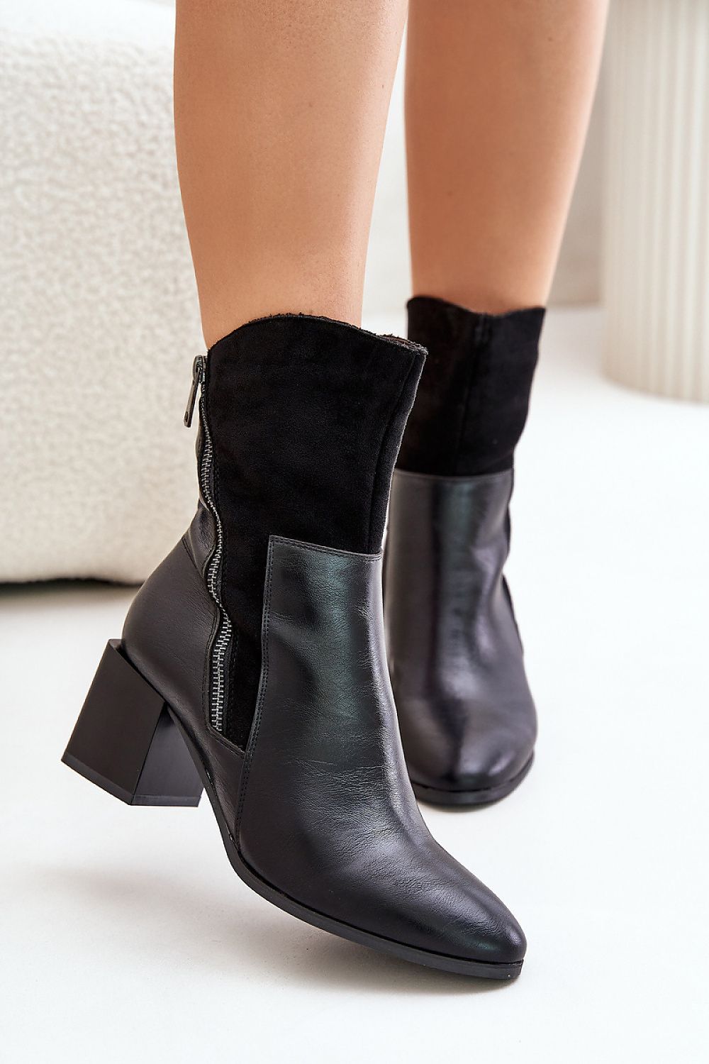 Verida Zip-Heel Winter Boots in Eco Leather