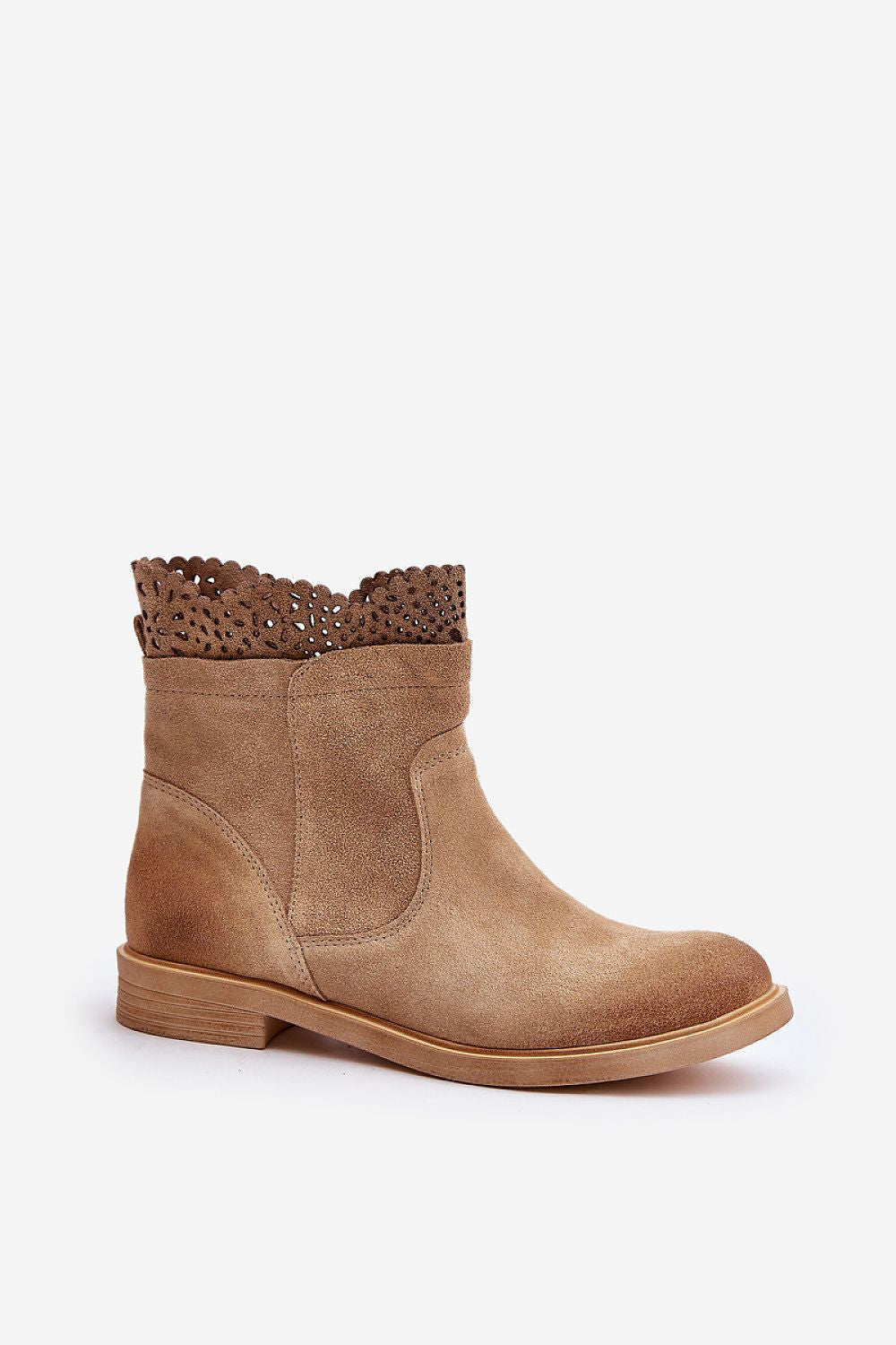 Valdera Suede Ankle Boots with Cutout Detail