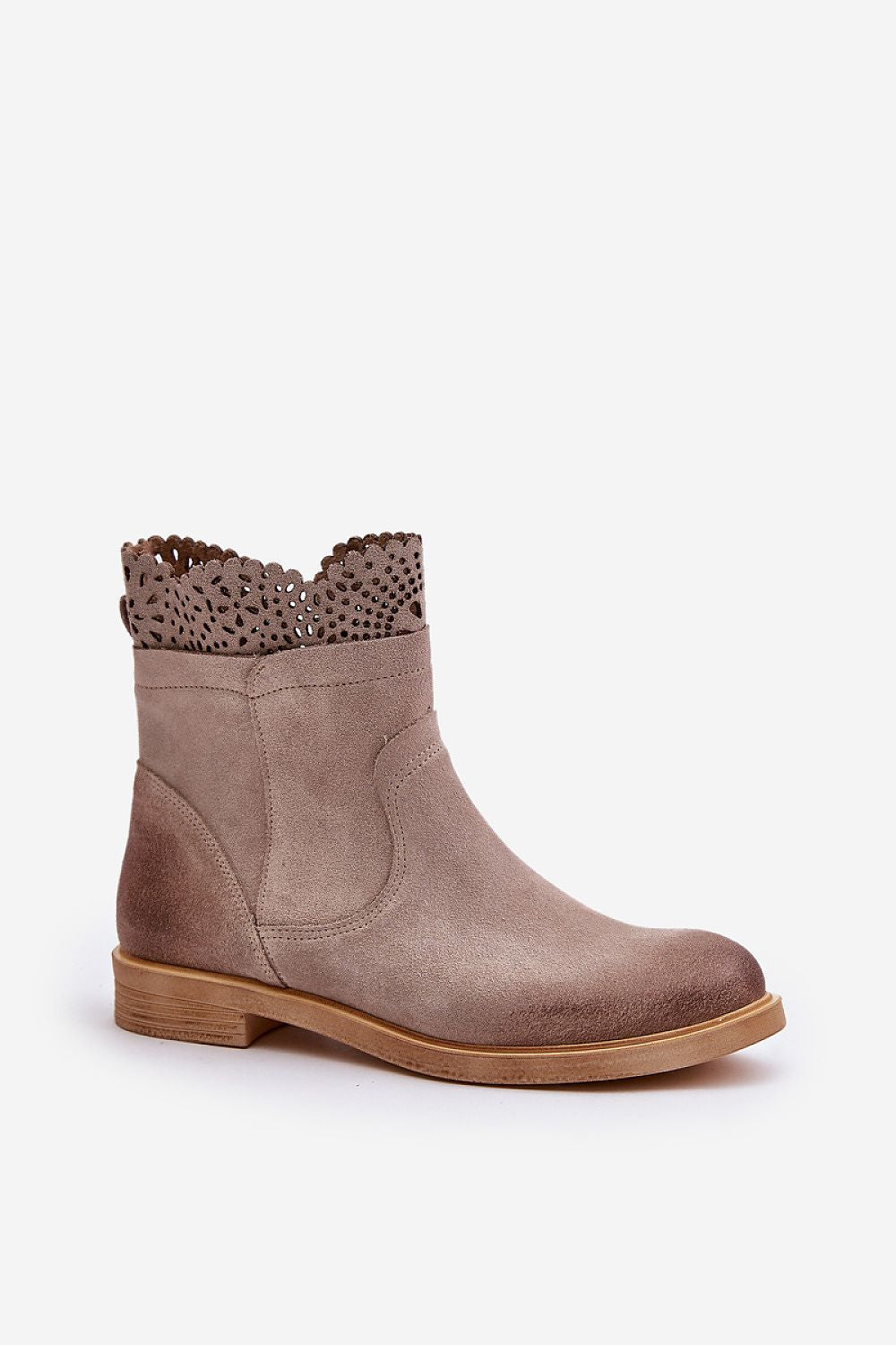 Valdera Suede Ankle Boots with Cutout Detail