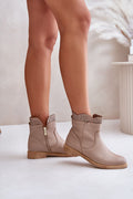 Valdera Suede Ankle Boots with Cutout Detail