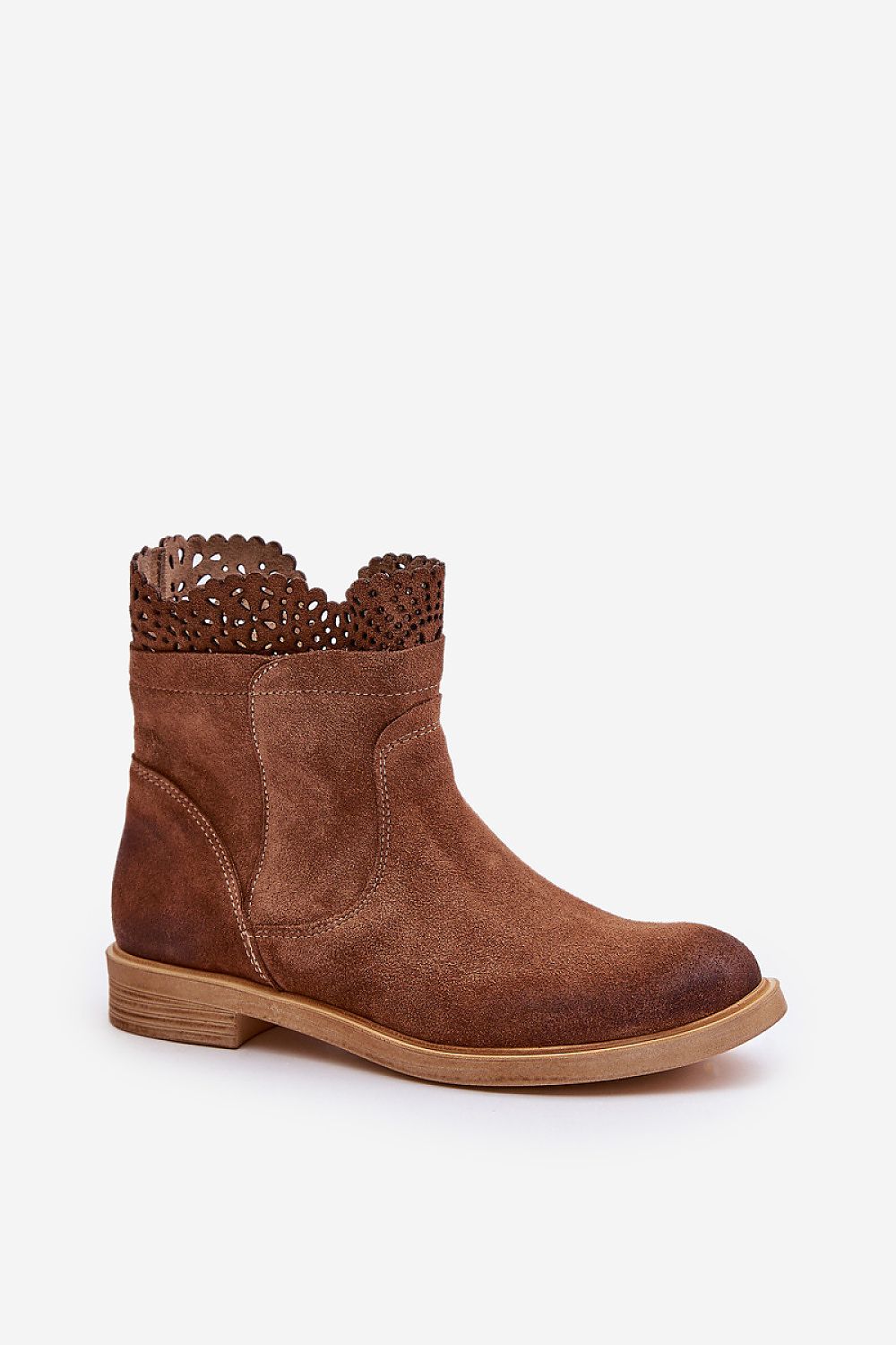 Valdera Suede Ankle Boots with Cutout Detail