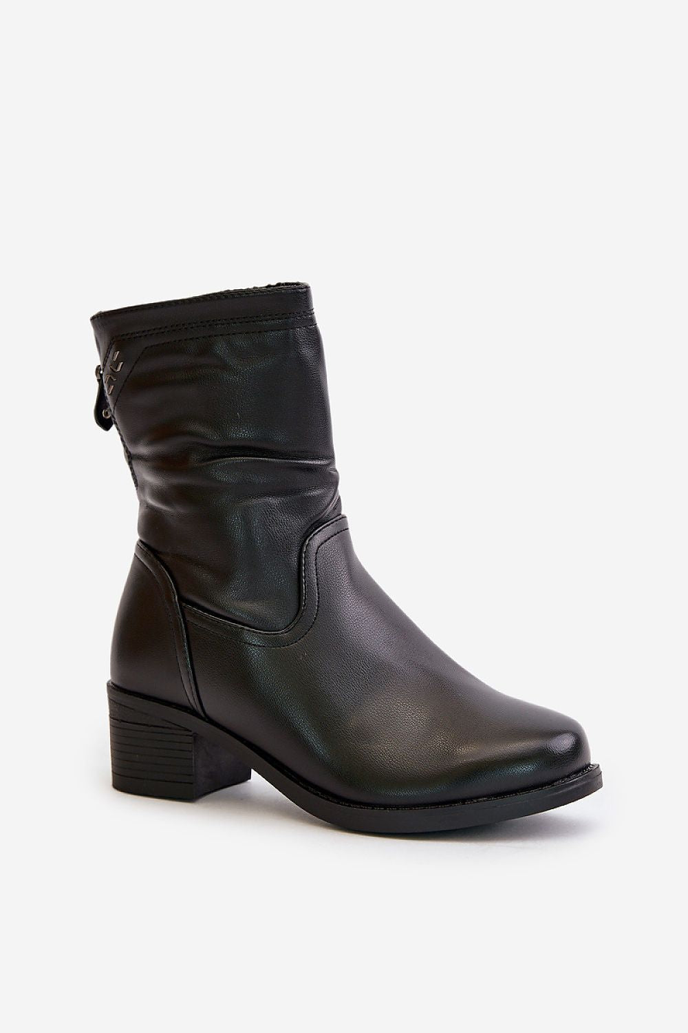 Tirevia Crinkled Eco Leather Winter Boots