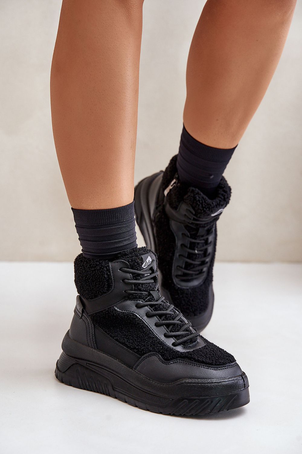 Valmara Shearling High-Top Sneakers