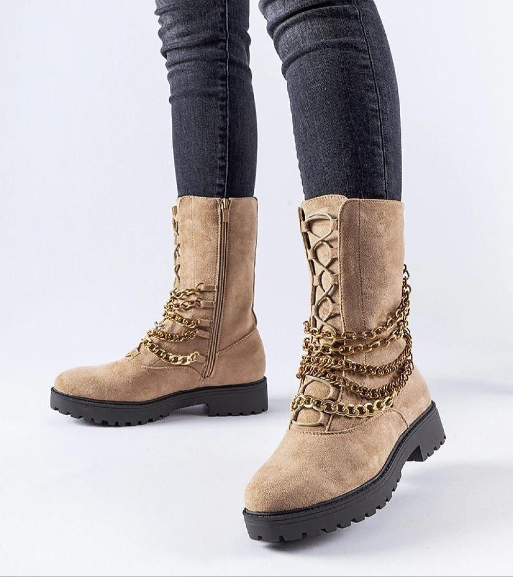 Selvaya Chain-Detail Ankle Boots