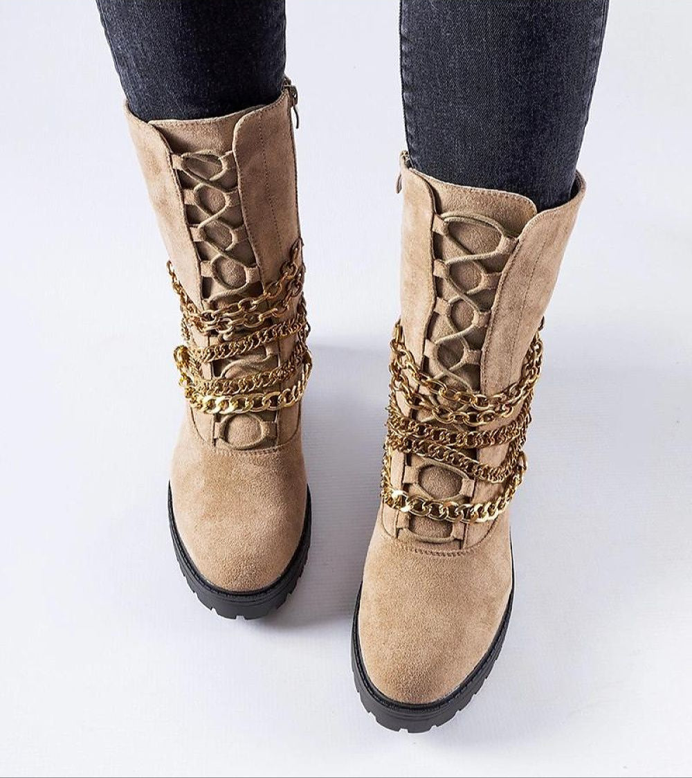 Selvaya Chain-Detail Ankle Boots
