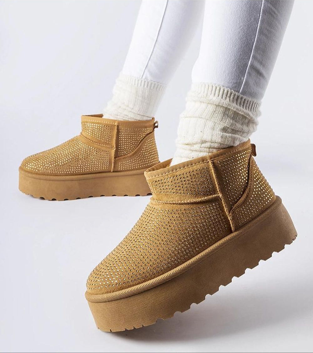 Velizia Platform Snow Boots with Zircons