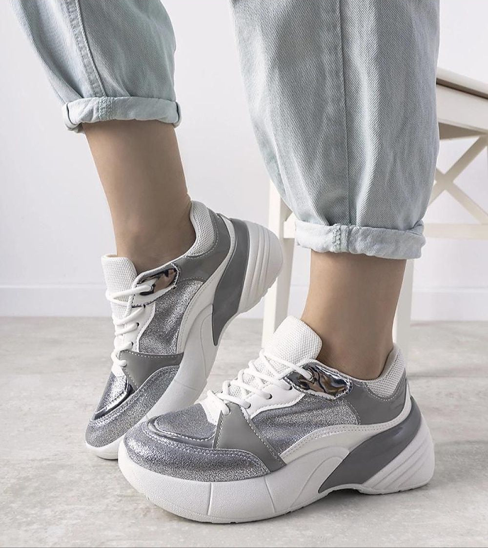 Zelphira Metallic Contrast Platform Sneakers