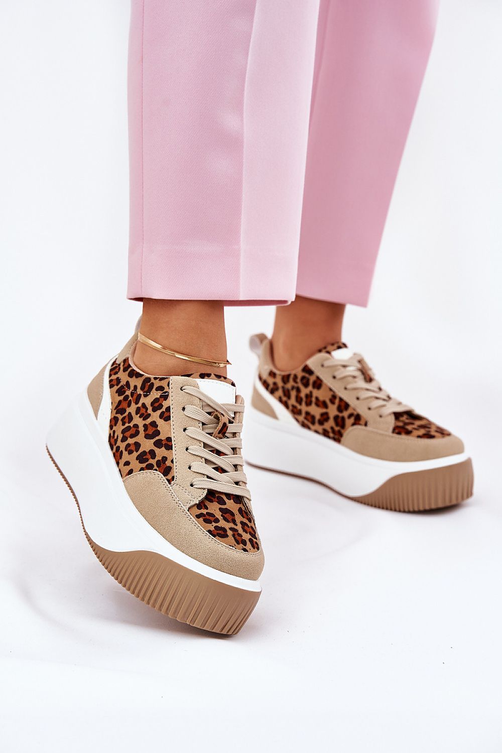 Vervonne Animal Pattern Platform Sneakers
